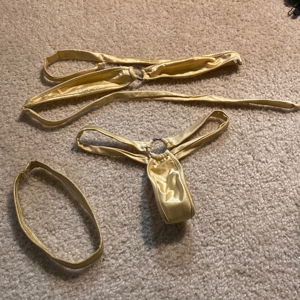 Gold string bikini